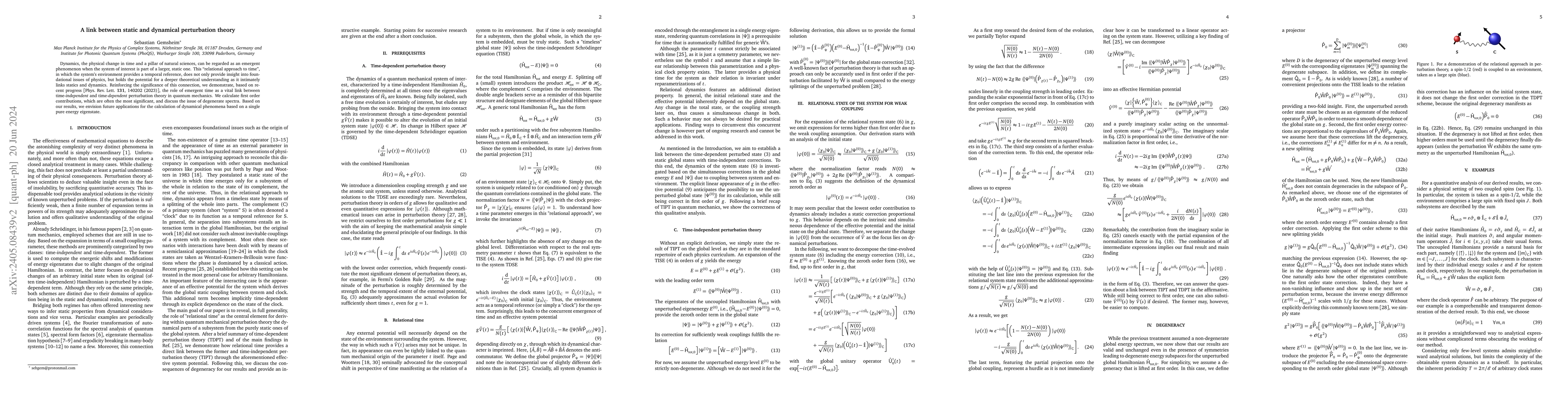 Thumbnail for A link between static and dynamical perturbation theory