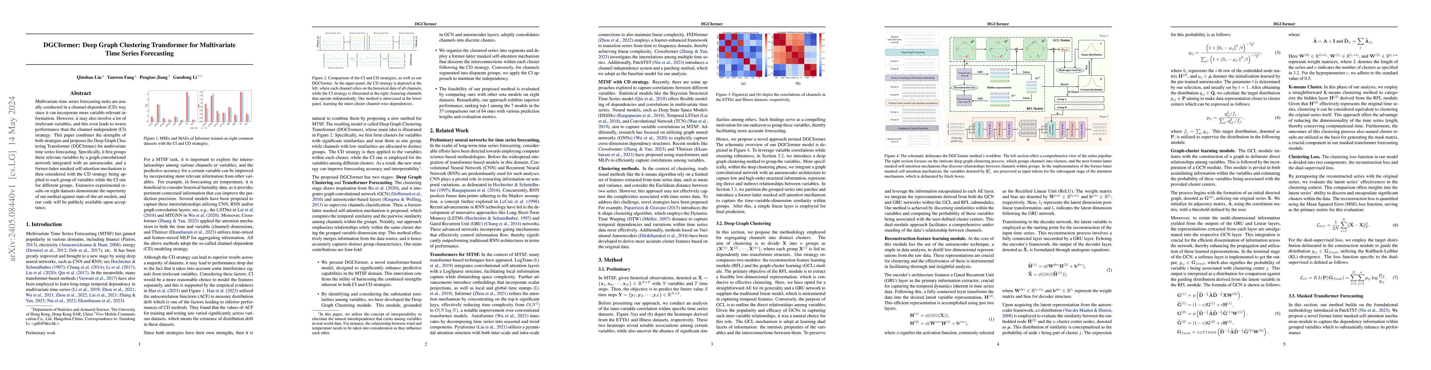 Thumbnail for DGCformer: Deep Graph Clustering Transformer for Multivariate Time
  Series Forecasting