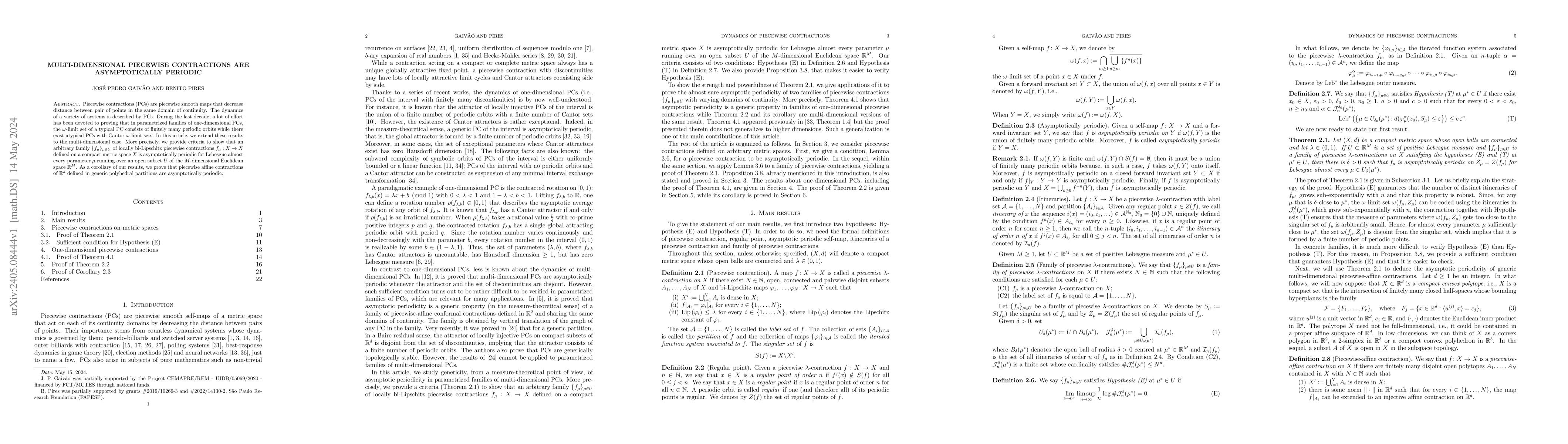 Thumbnail for Multi-dimensional piecewise contractions are asymptotically periodic