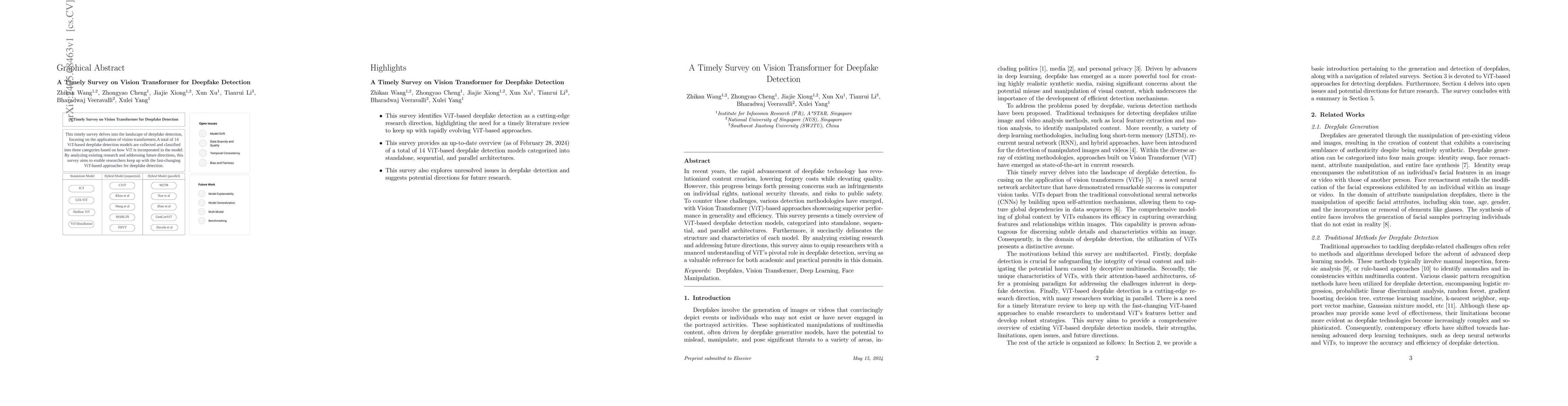 Thumbnail for A Timely Survey on Vision Transformer for Deepfake Detection