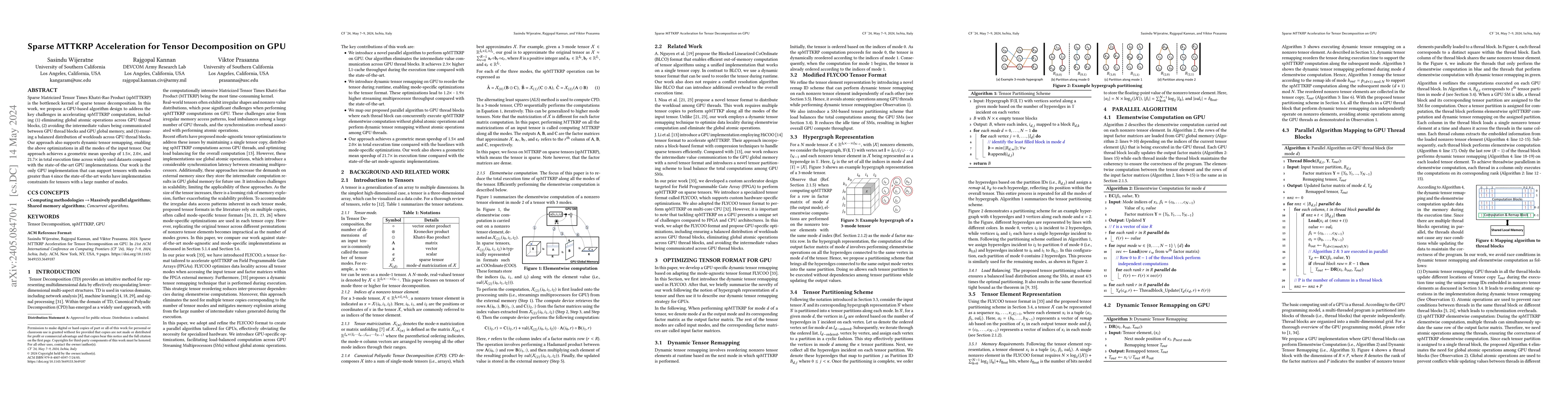 Thumbnail for Sparse MTTKRP Acceleration for Tensor Decomposition on GPU