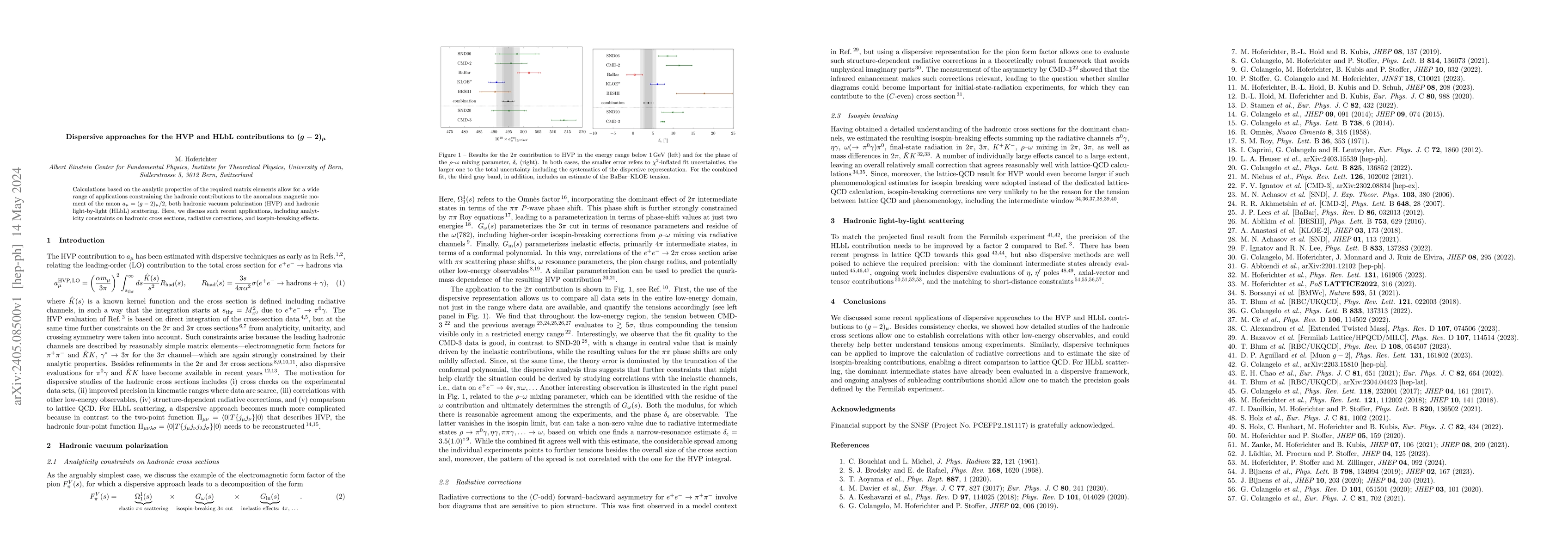 Thumbnail for Dispersive approaches for the HVP and HLbL contributions to $(g-2)_\mu$