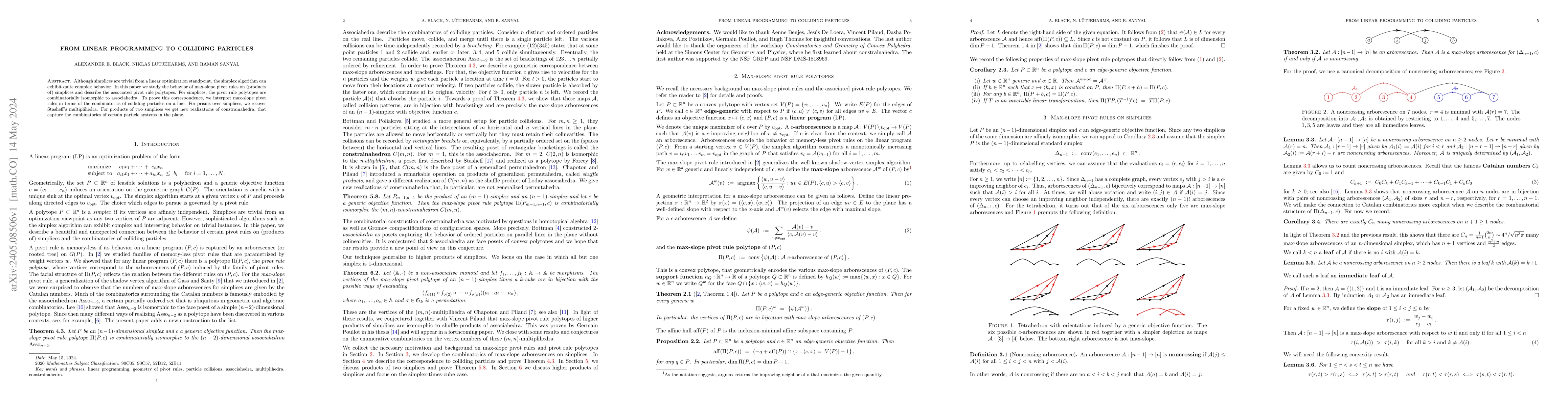 Thumbnail for From linear programming to colliding particles