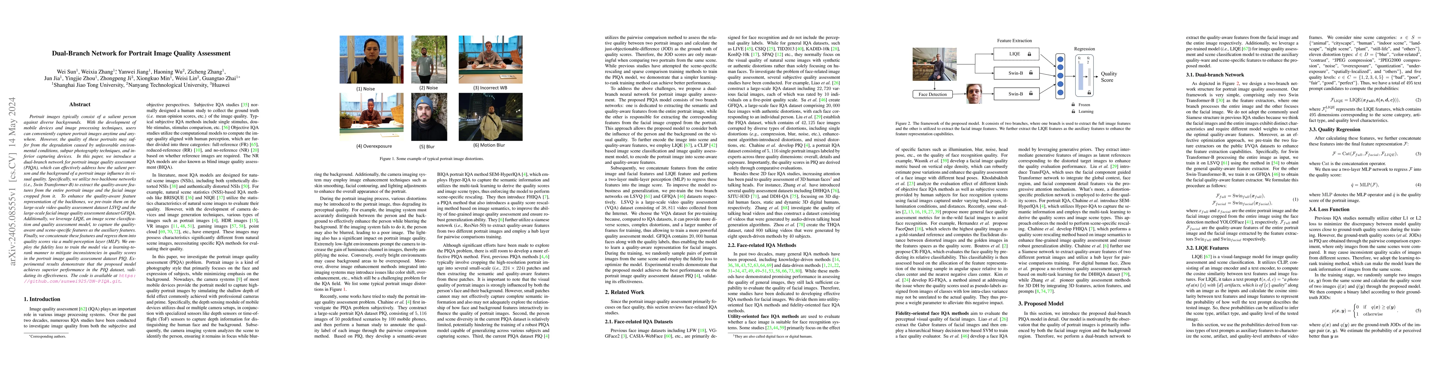 Thumbnail for Dual-Branch Network for Portrait Image Quality Assessment