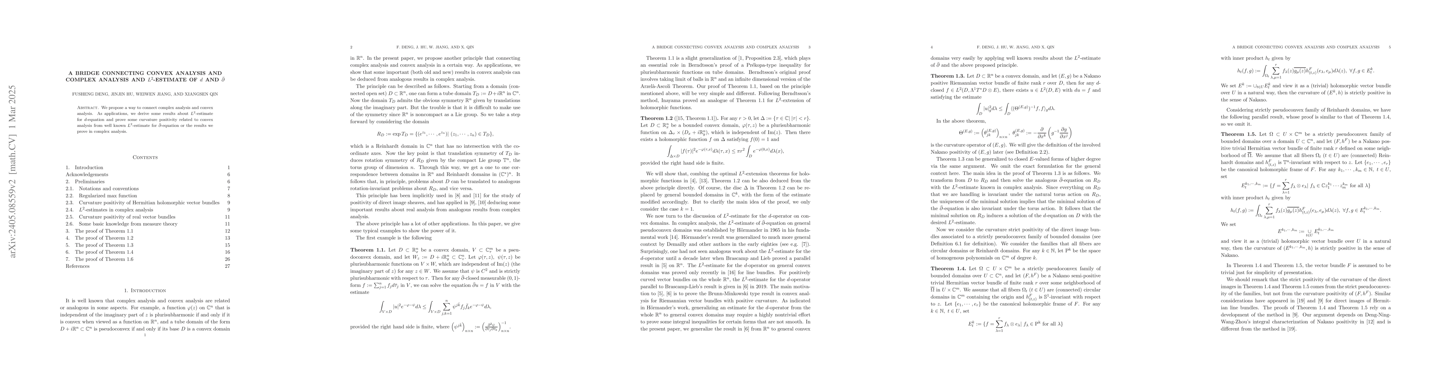 Thumbnail for A bridge connecting convex analysis and complex analysis and
  $L^2$-estimate of $d$ and $\bar\partial$
