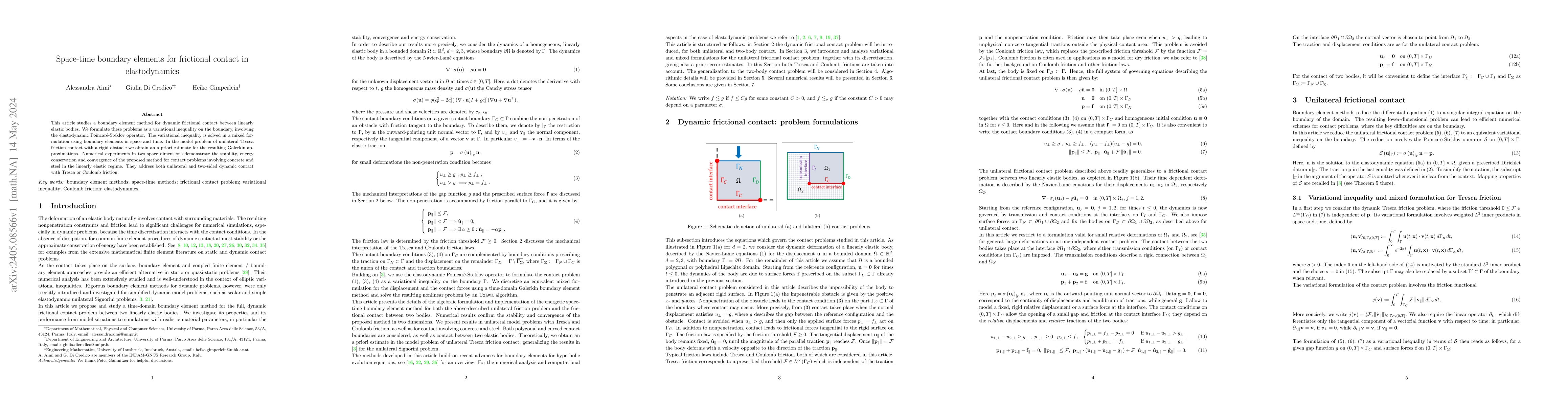 Thumbnail for Space-time boundary elements for frictional contact in elastodynamics
