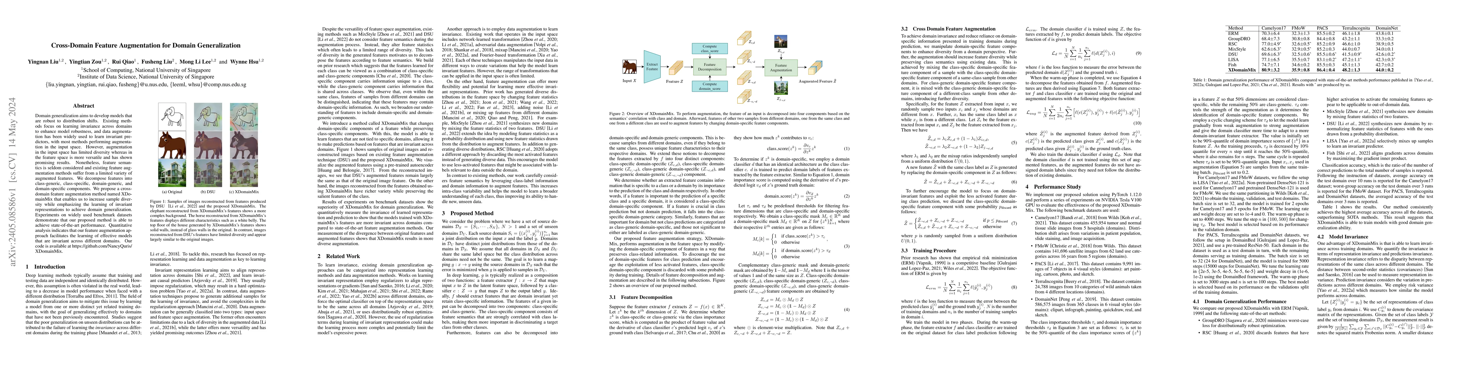 Thumbnail for Cross-Domain Feature Augmentation for Domain Generalization