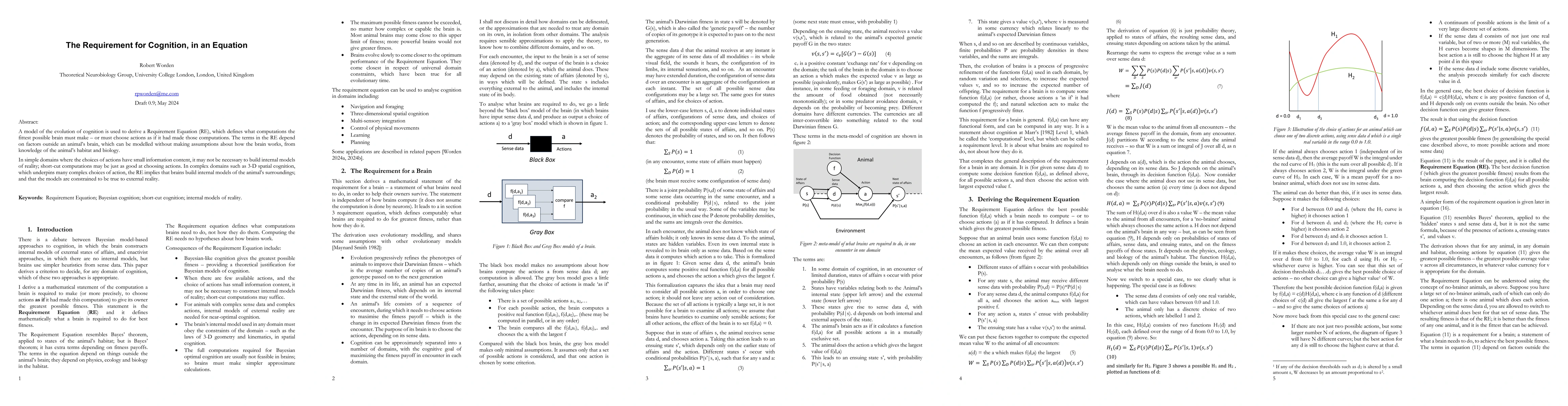 Thumbnail for The Requirement for Cognition, in an Equation