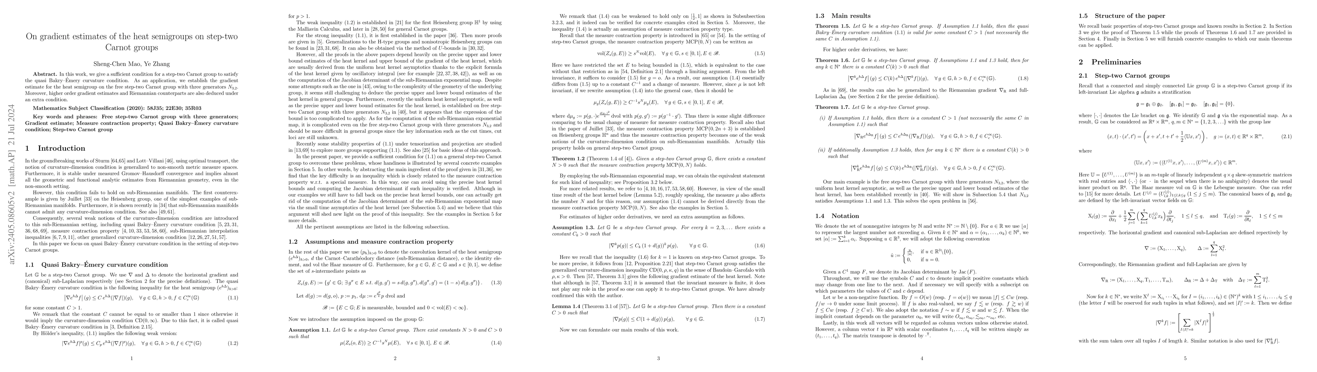 Thumbnail for On gradient estimates of the heat semigroups on step-two Carnot groups