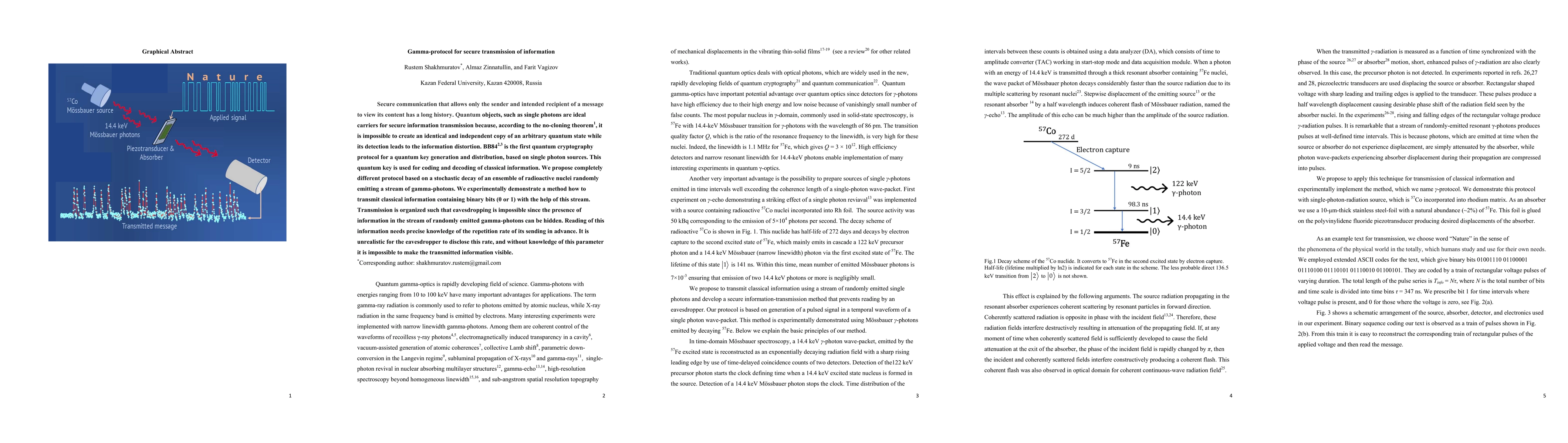 Thumbnail for Gamma-protocol for secure transmission of information