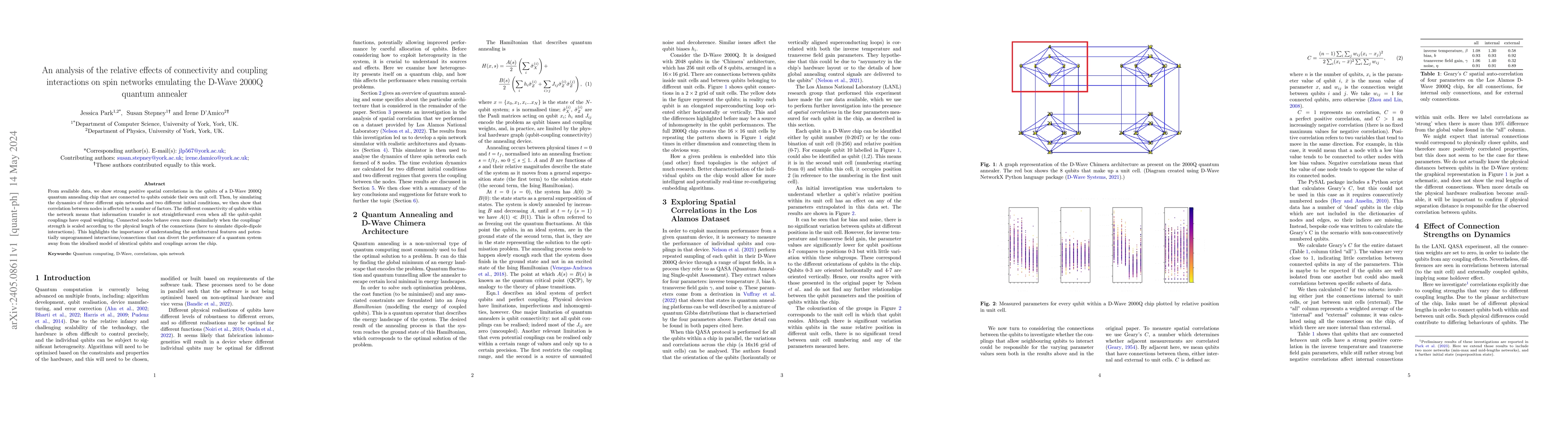 Thumbnail for An analysis of the relative effects of connectivity and coupling
  interactions on spin networks emulating the D-Wave 2000Q quantum annealer