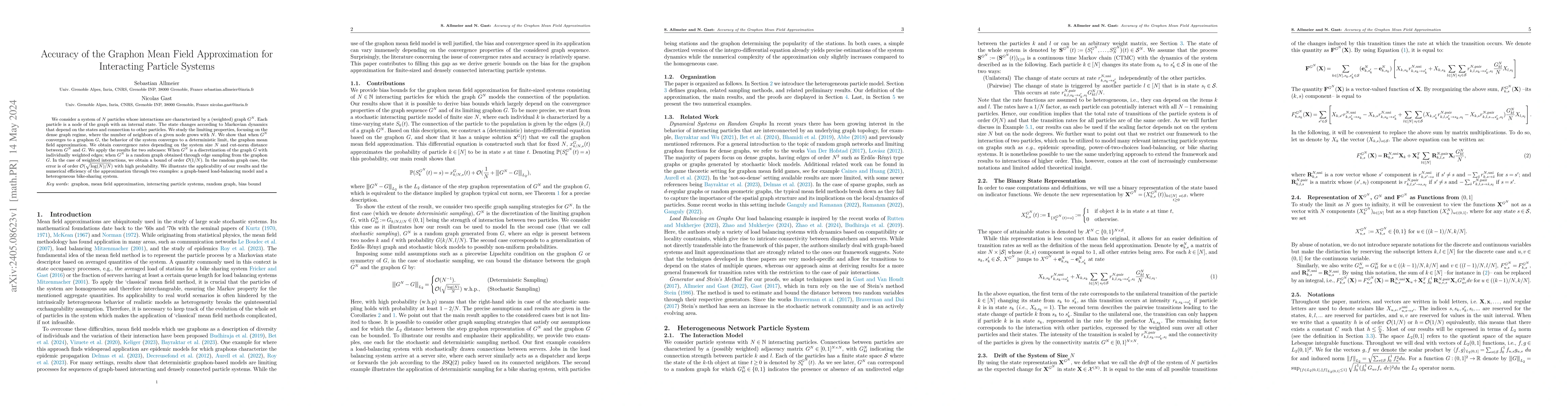 Thumbnail for Accuracy of the Graphon Mean Field Approximation for Interacting
  Particle Systems