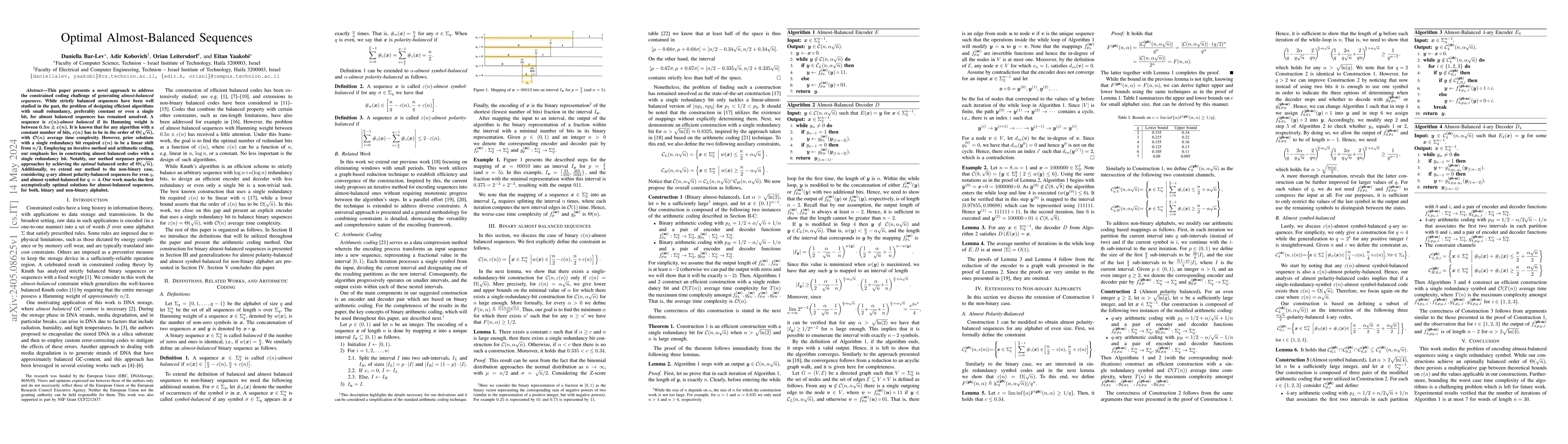 Thumbnail for Optimal Almost-Balanced Sequences