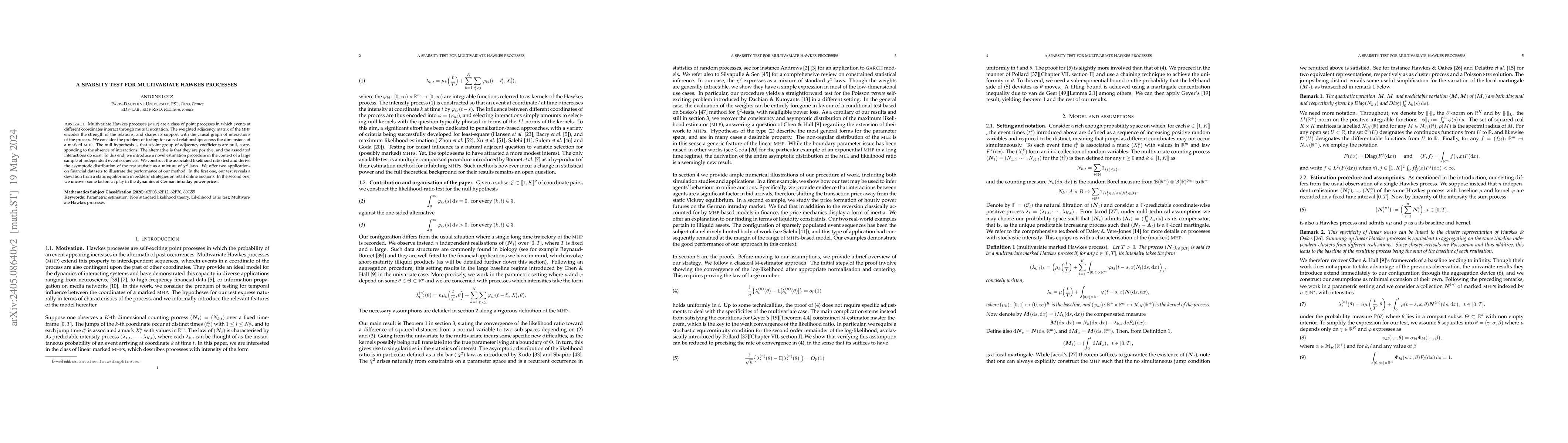 Thumbnail for A sparsity test for multivariate Hawkes processes