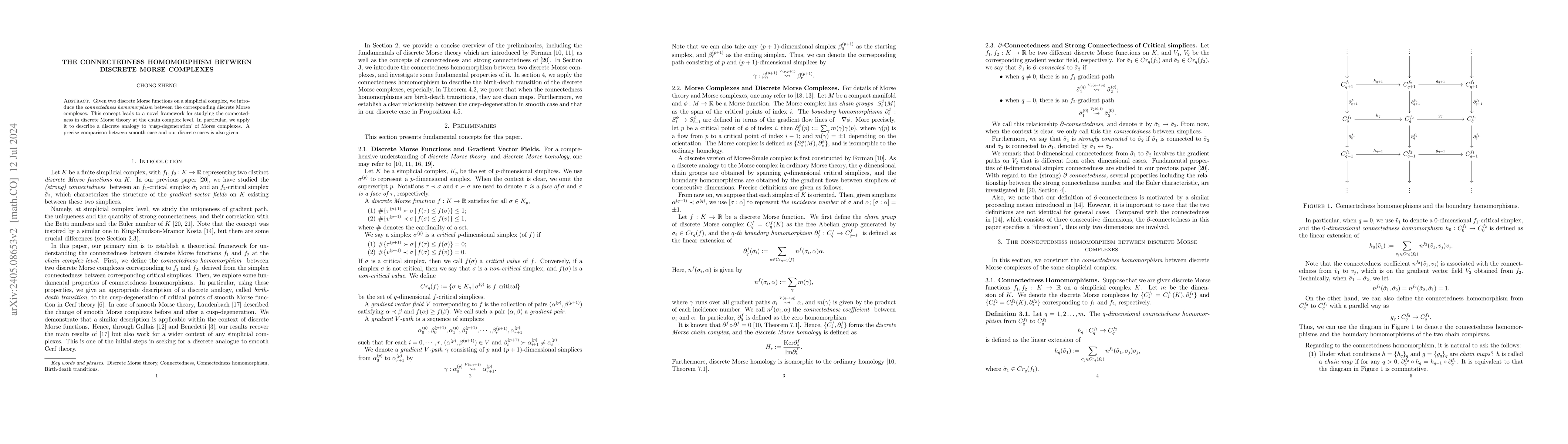 Thumbnail for The Connectedness Homomorphism between Discrete Morse Complexes