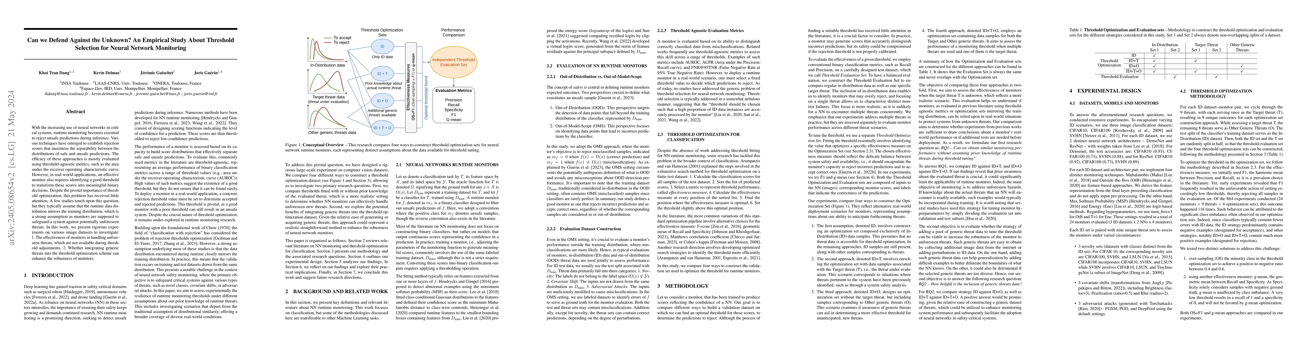 Thumbnail for Can we Defend Against the Unknown? An Empirical Study About Threshold
  Selection for Neural Network Monitoring