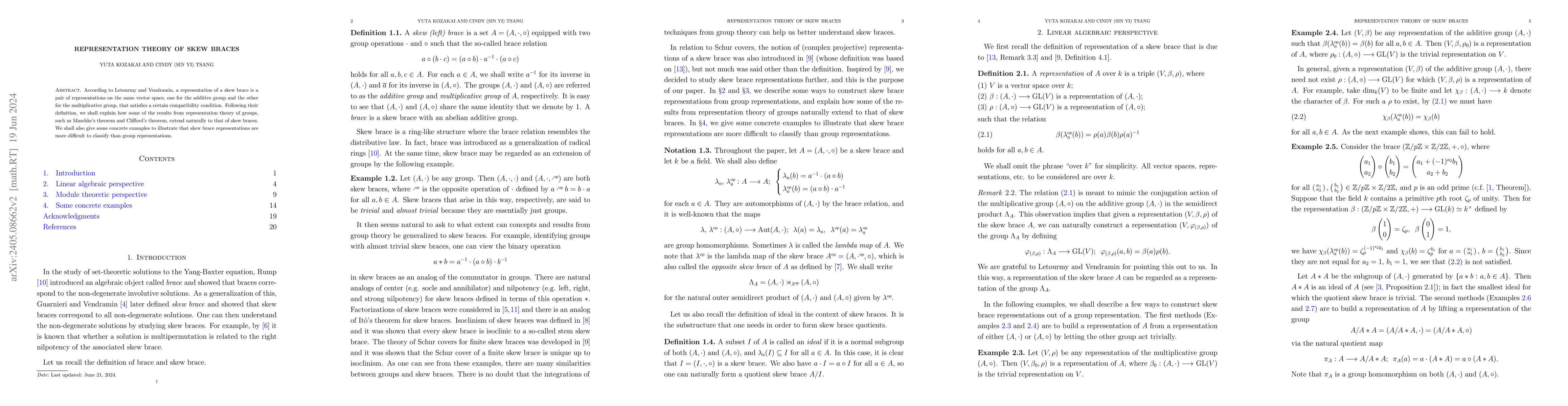 Thumbnail for Representation theory of skew braces