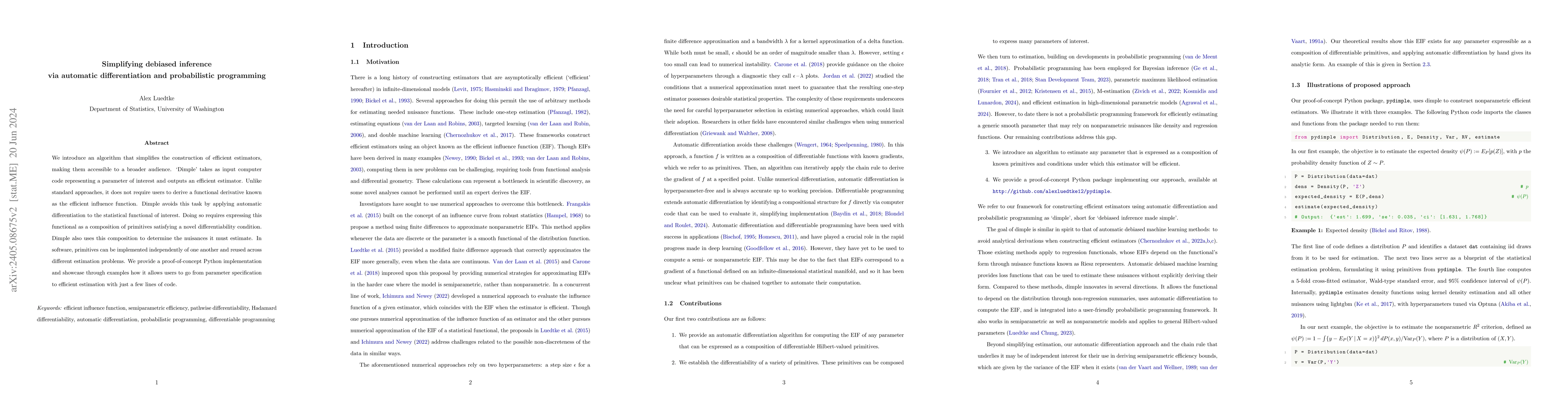 Thumbnail for Simplifying debiased inference via automatic differentiation and
  probabilistic programming