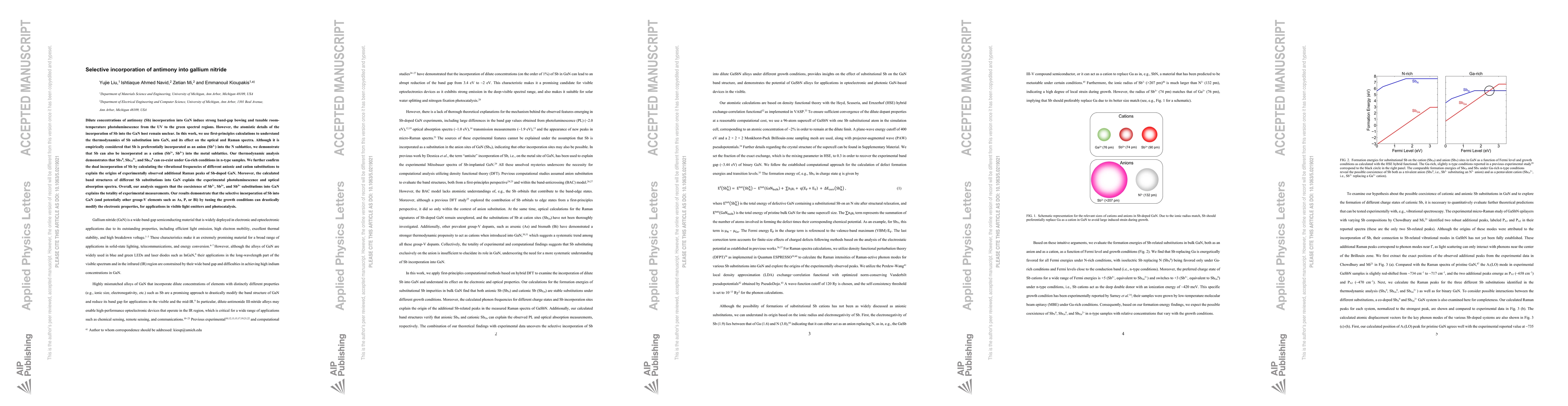 Thumbnail for Selective incorporation of antimony into gallium nitride
