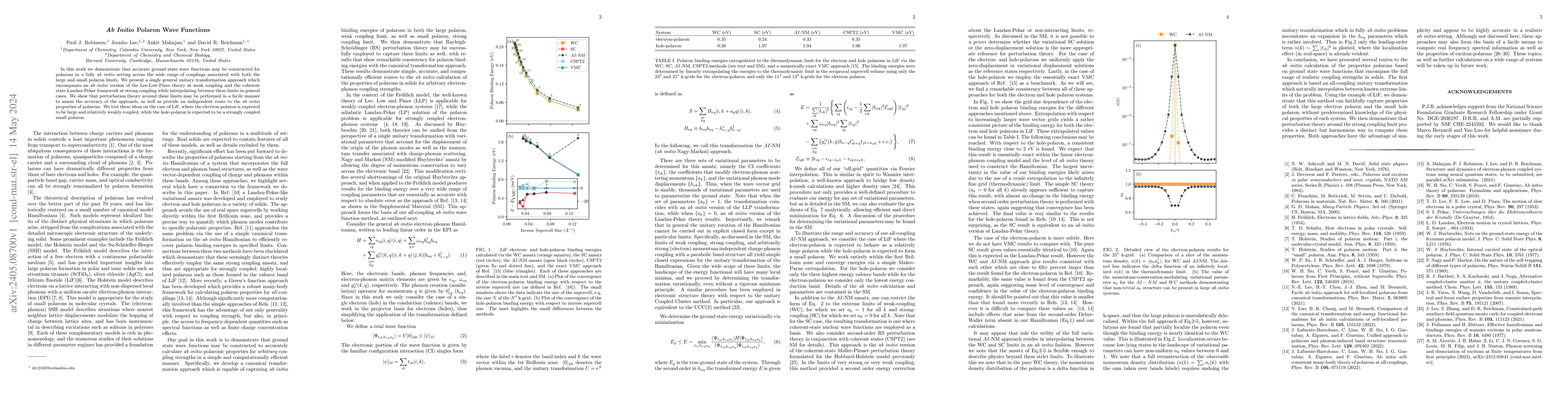 Thumbnail for Ab Initio Polaron Wave Functions