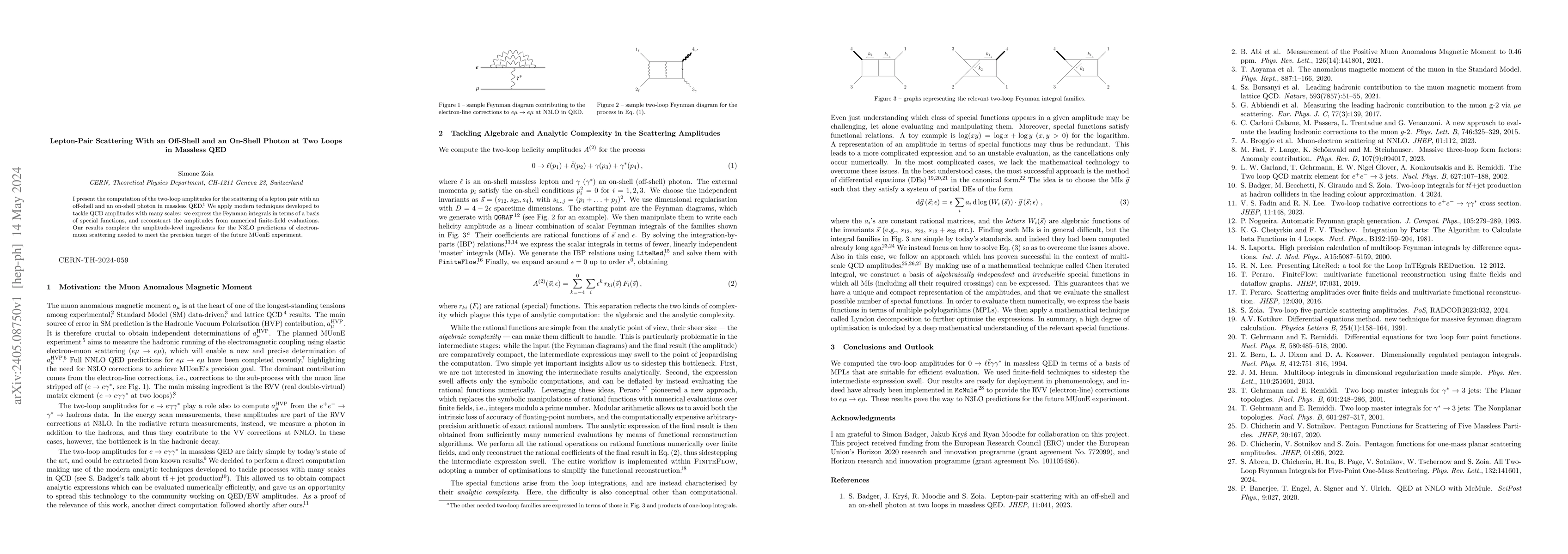 Thumbnail for Lepton-Pair Scattering With an Off-Shell and an On-Shell Photon at Two
  Loops in Massless QED