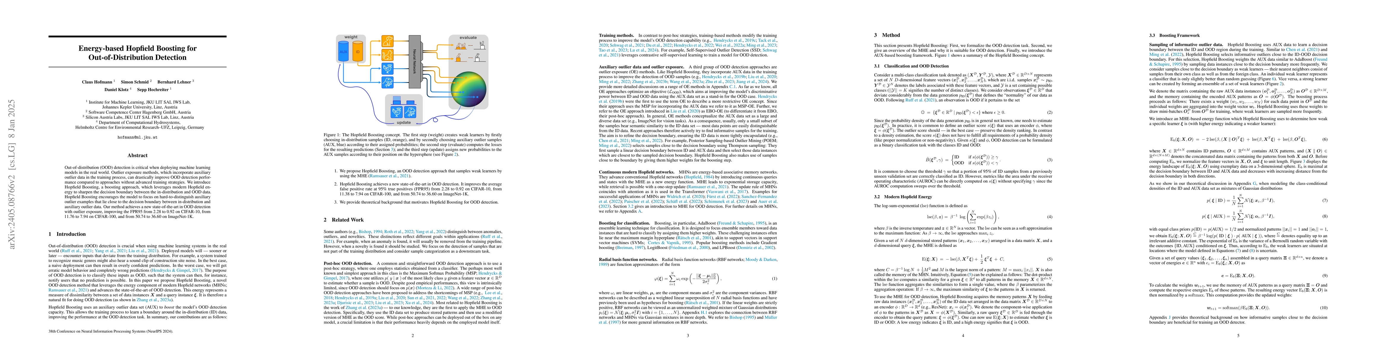 Thumbnail for Energy-based Hopfield Boosting for Out-of-Distribution Detection