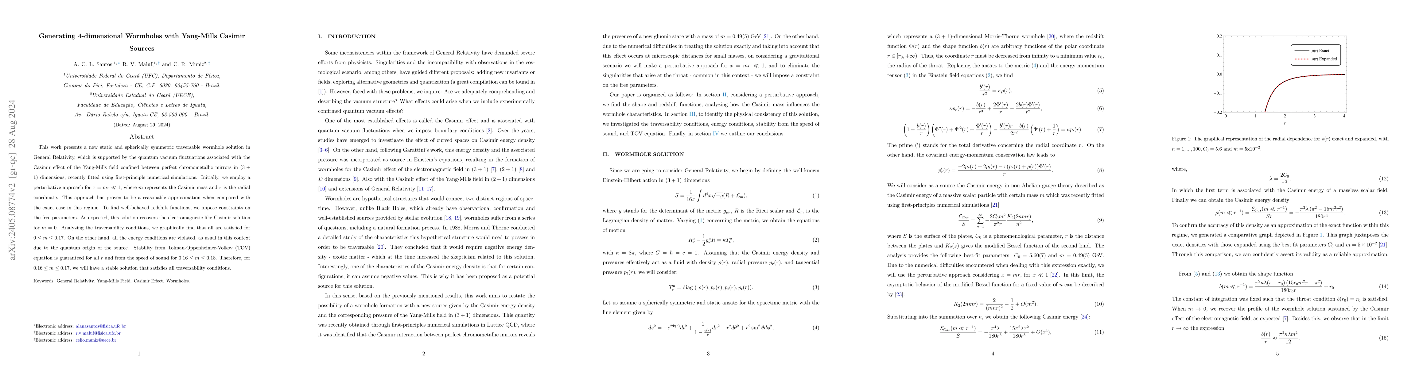 Thumbnail for Generating 4-dimensional Wormholes with Yang-Mills Casimir Sources