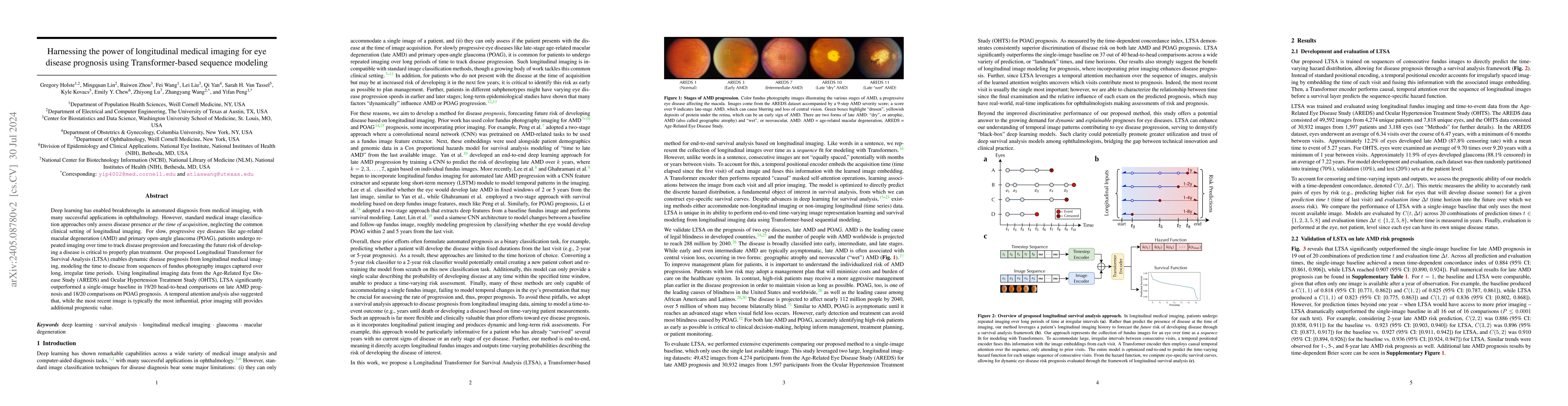Thumbnail for Harnessing the power of longitudinal medical imaging for eye disease
  prognosis using Transformer-based sequence modeling