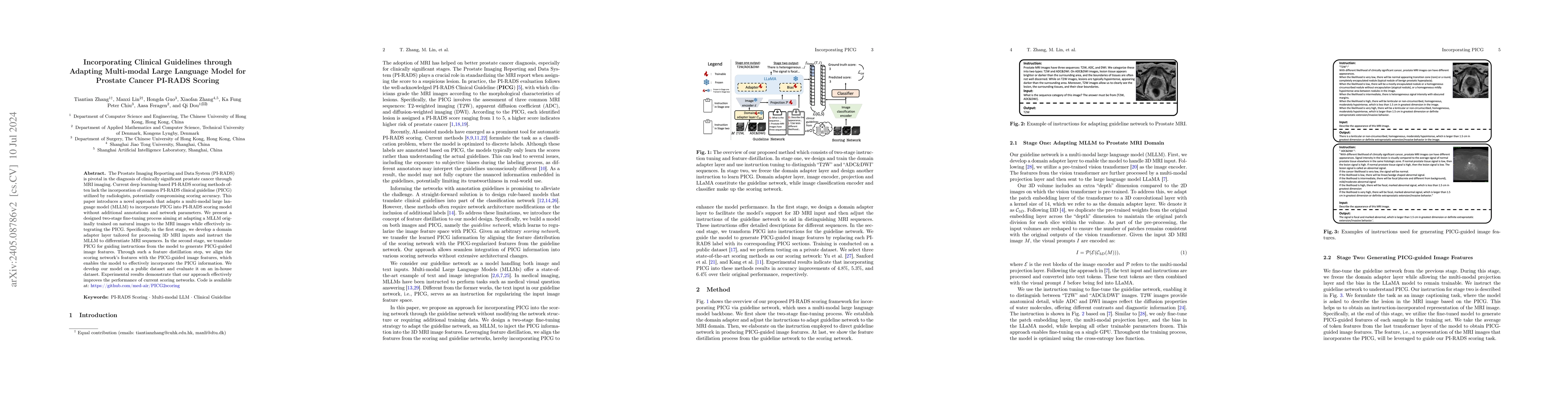 Thumbnail for Incorporating Clinical Guidelines through Adapting Multi-modal Large
  Language Model for Prostate Cancer PI-RADS Scoring