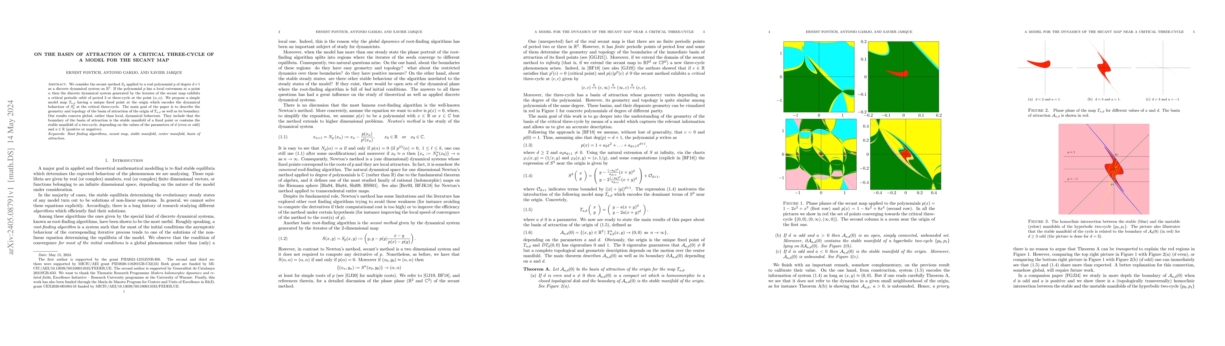 Thumbnail for On the basin of attraction of a critical three-cycle of a model for the
  secant map