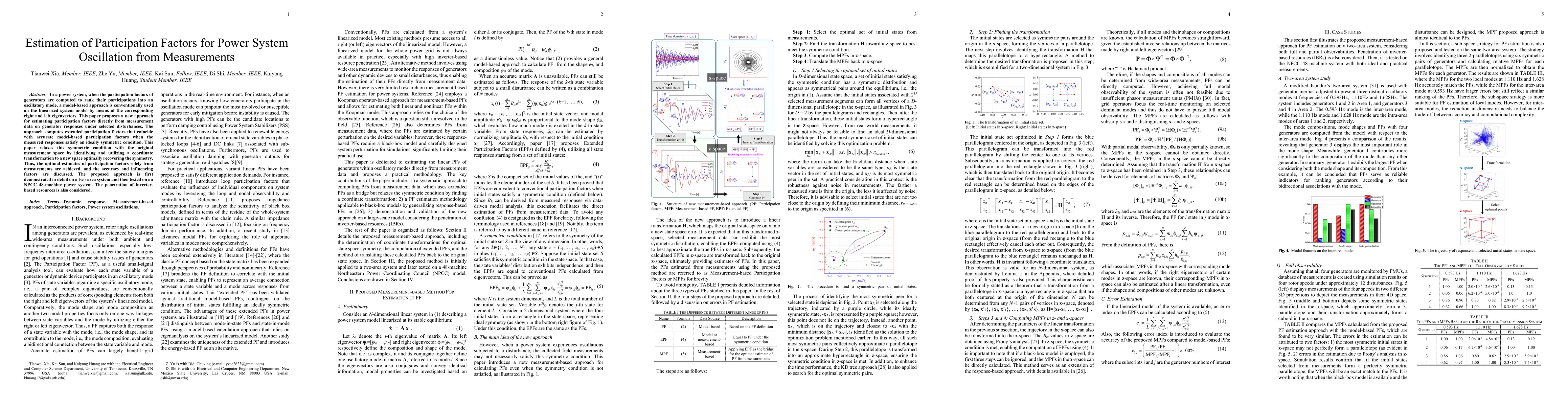 Thumbnail for Estimation of Participation Factors for Power System Oscillation from
  Measurements