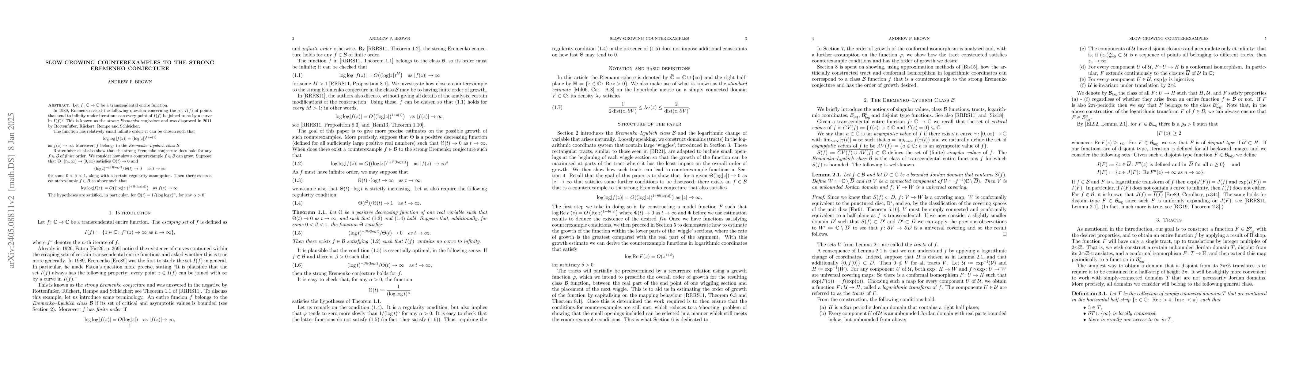 Thumbnail for Slow-growing counterexamples to the strong Eremenko Conjecture