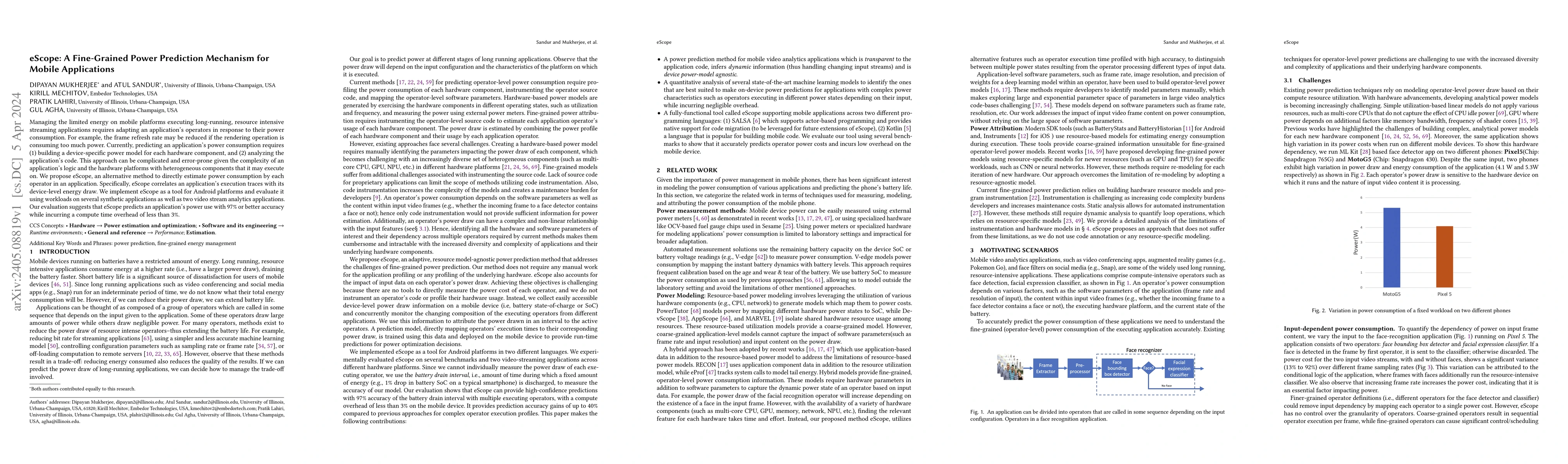 Thumbnail for eScope: A Fine-Grained Power Prediction Mechanism for Mobile
  Applications
