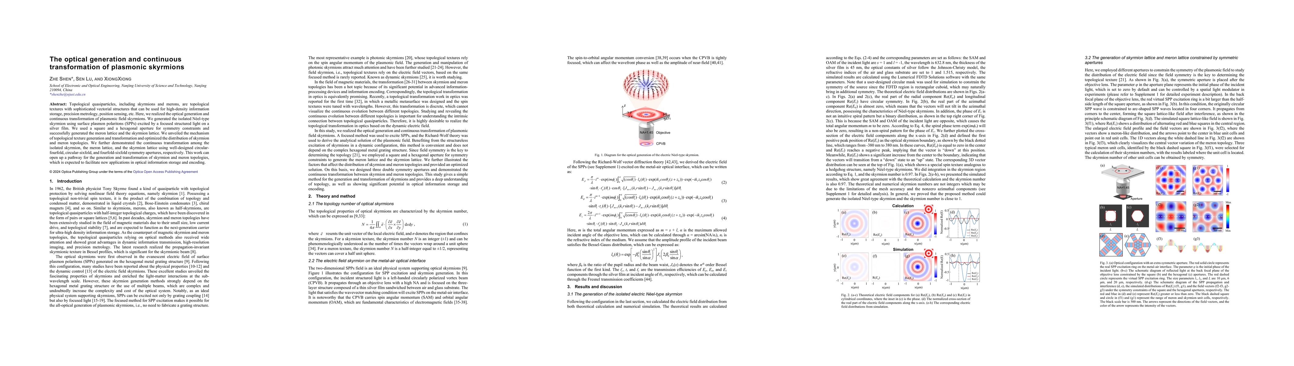 Thumbnail for Double symmetry and phase-controlled continuous transformation between
  skyrmion and meron topology