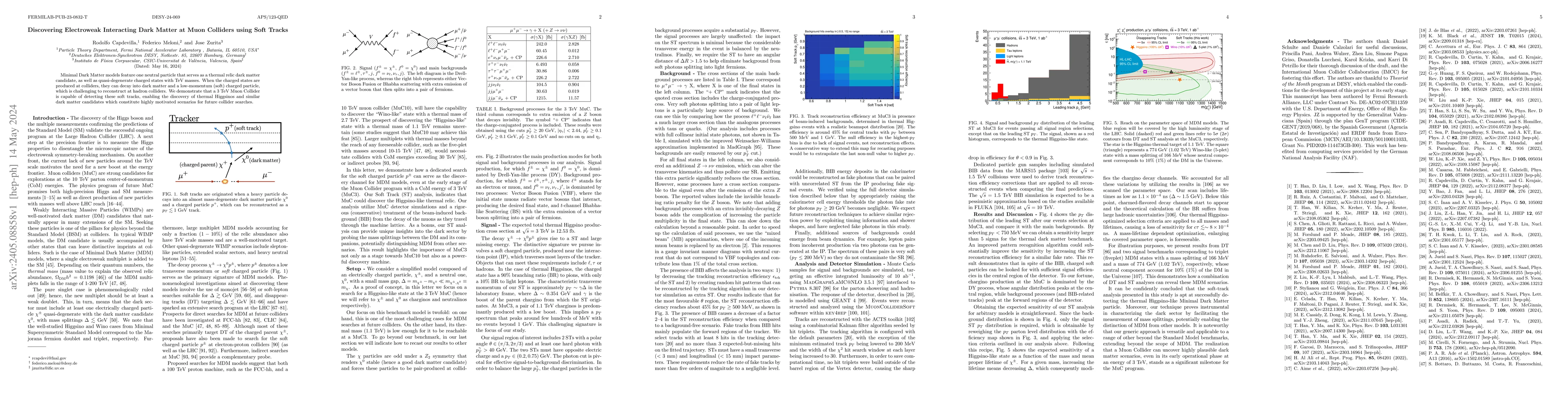Thumbnail for Discovering Electroweak Interacting Dark Matter at Muon Colliders using
  Soft Tracks
