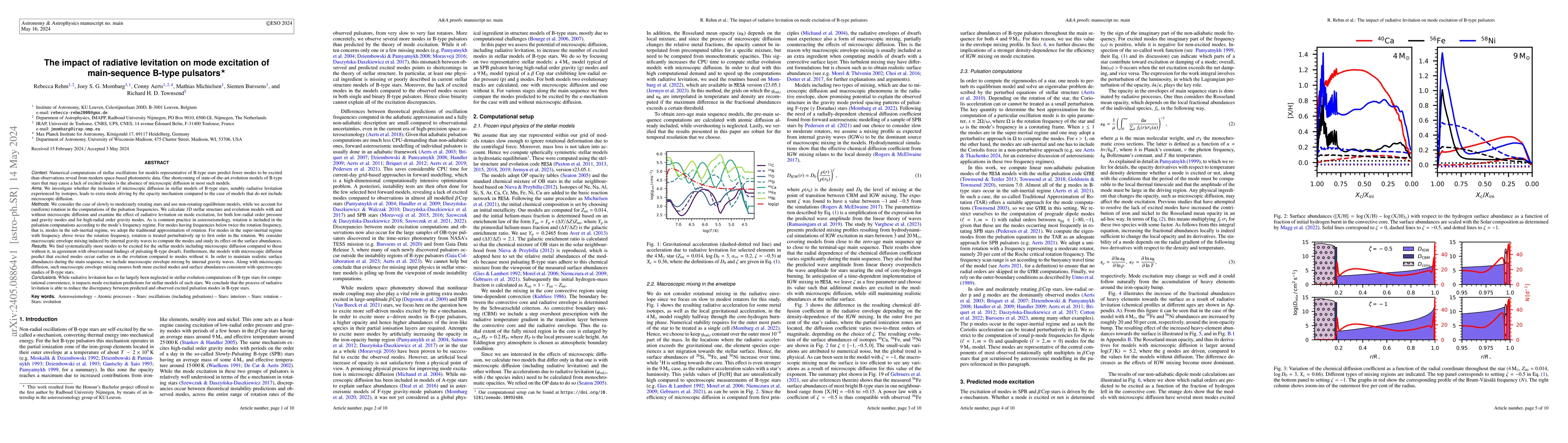 Thumbnail for The impact of radiative levitation on mode excitation of main-sequence
  B-type pulsators
