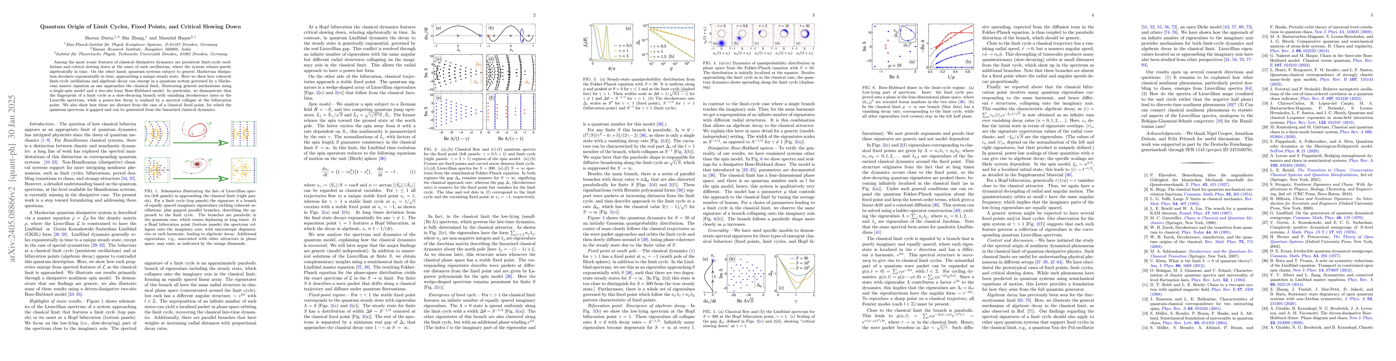Thumbnail for On the quantum origin of limit cycles, fixed points, and critical
  slowing down
