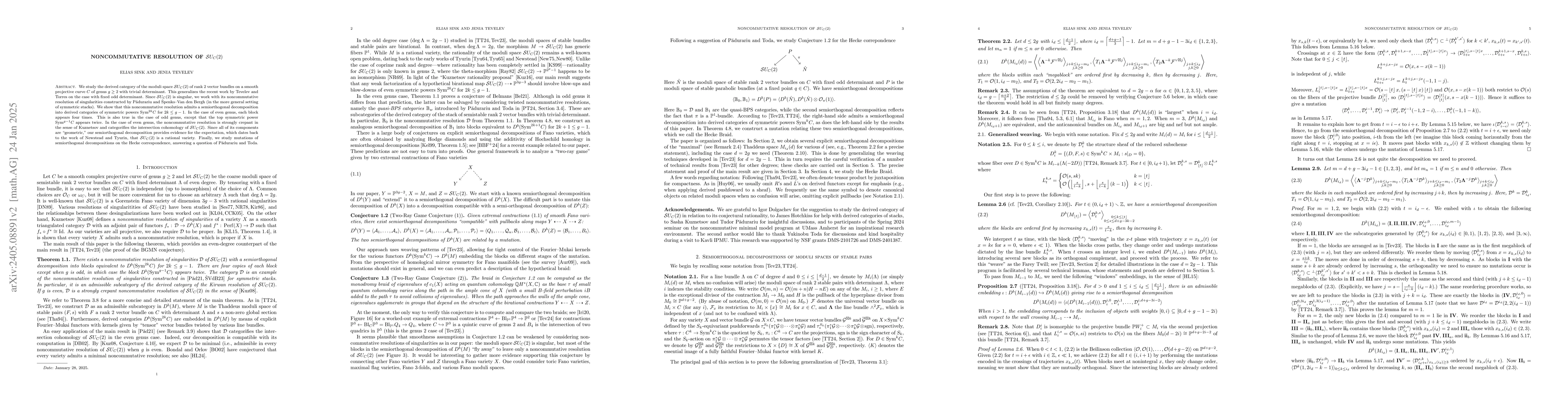 Thumbnail for Noncommutative resolution of $SU_C(2)$