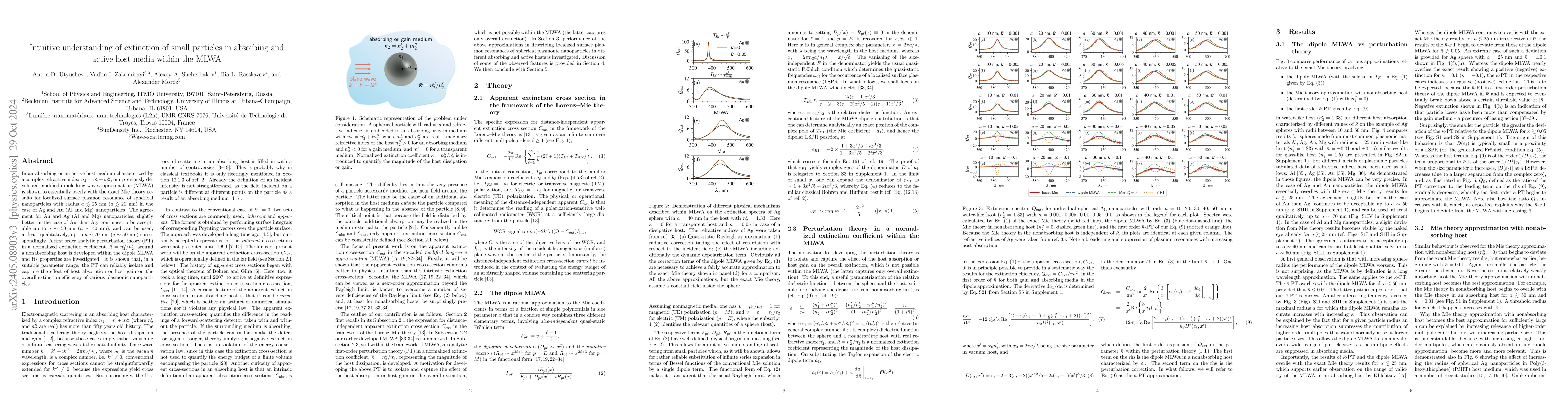 Thumbnail for Intuitive understanding of extinction of small particles in absorbing
  and active host media within the MLWA