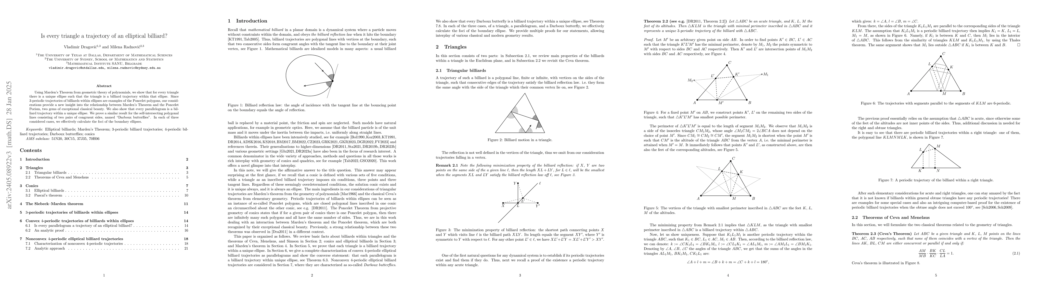 Thumbnail for Is every triangle a trajectory of an elliptical billiard?