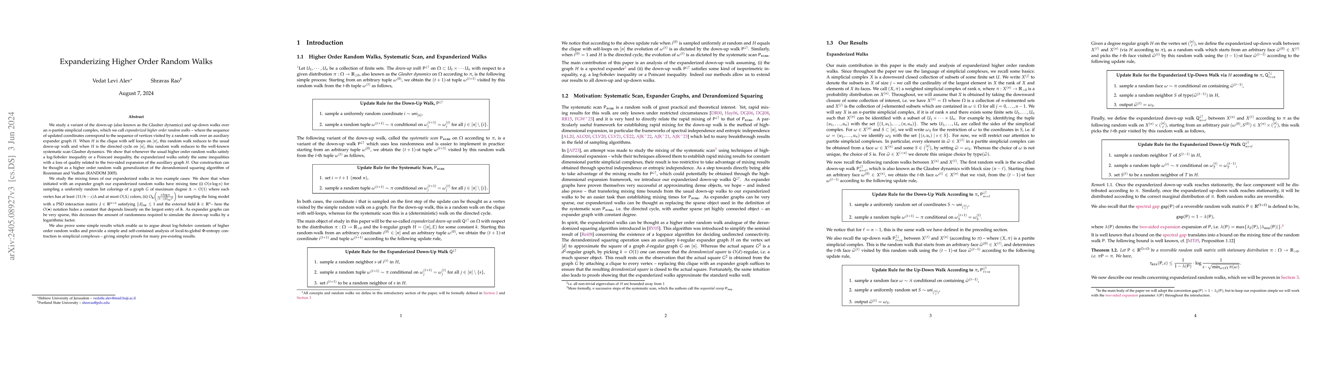 Thumbnail for Expanderizing Higher Order Random Walks