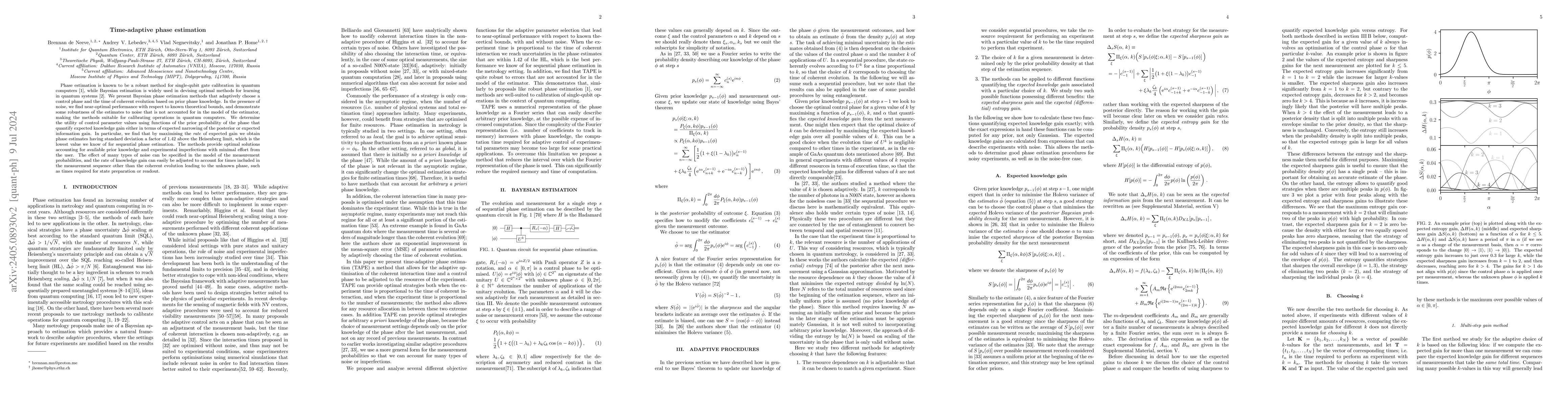 Thumbnail for Time-adaptive phase estimation