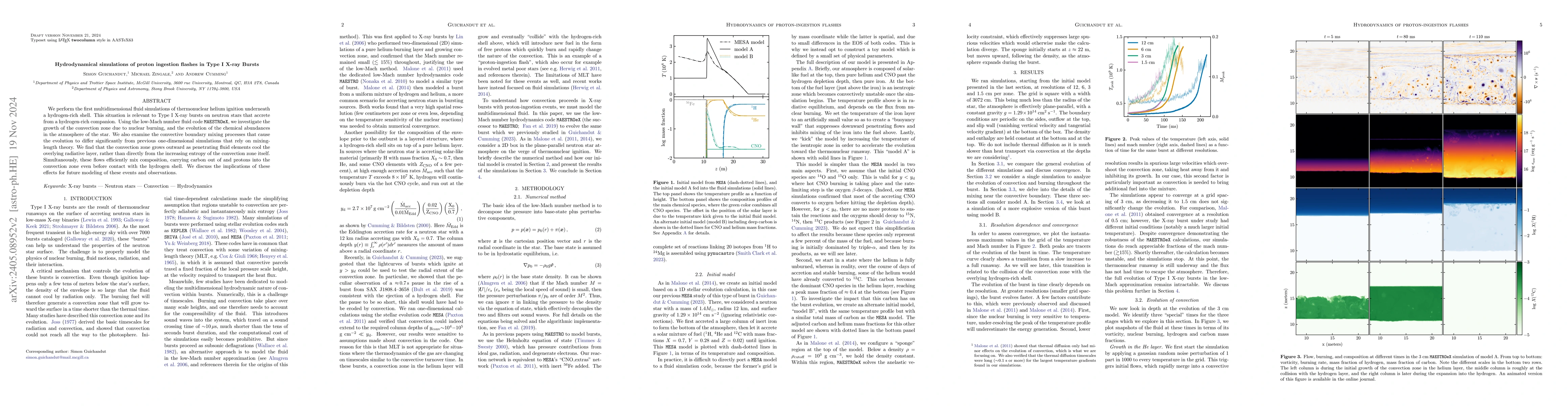 Thumbnail for Hydrodynamical simulations of proton ingestion flashes in Type I X-ray
  Bursts