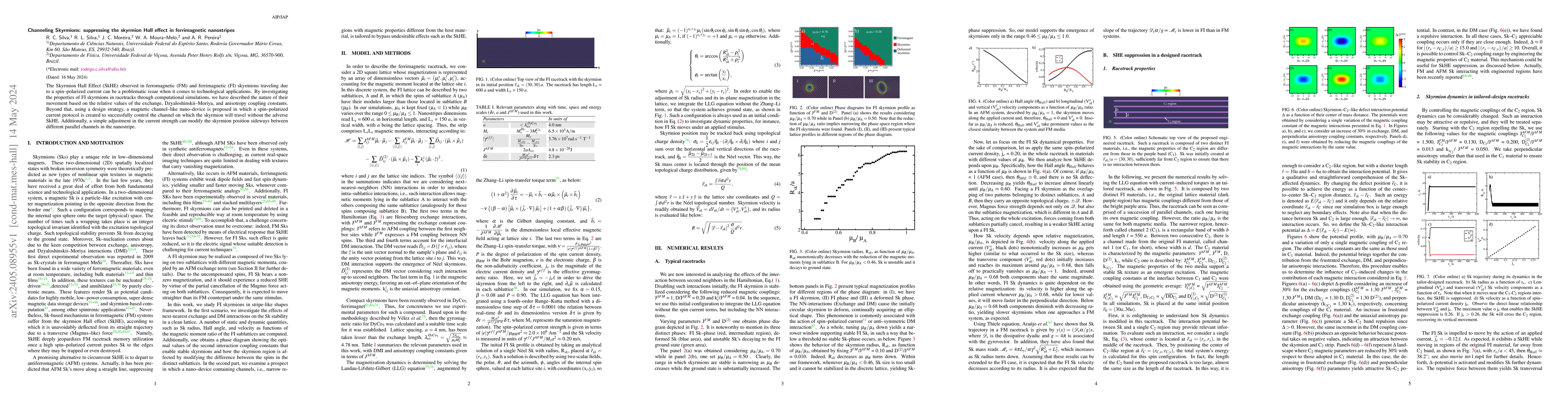 Thumbnail for Channeling Skyrmions: suppressing the skyrmion Hall effect in
  ferrimagnetic nanostripes