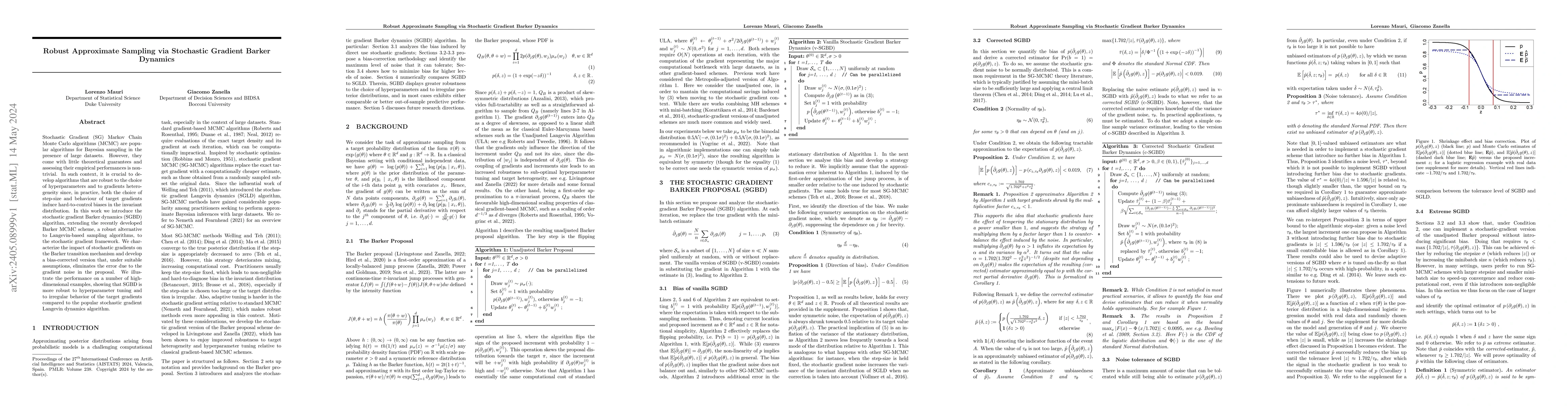 Thumbnail for Robust Approximate Sampling via Stochastic Gradient Barker Dynamics