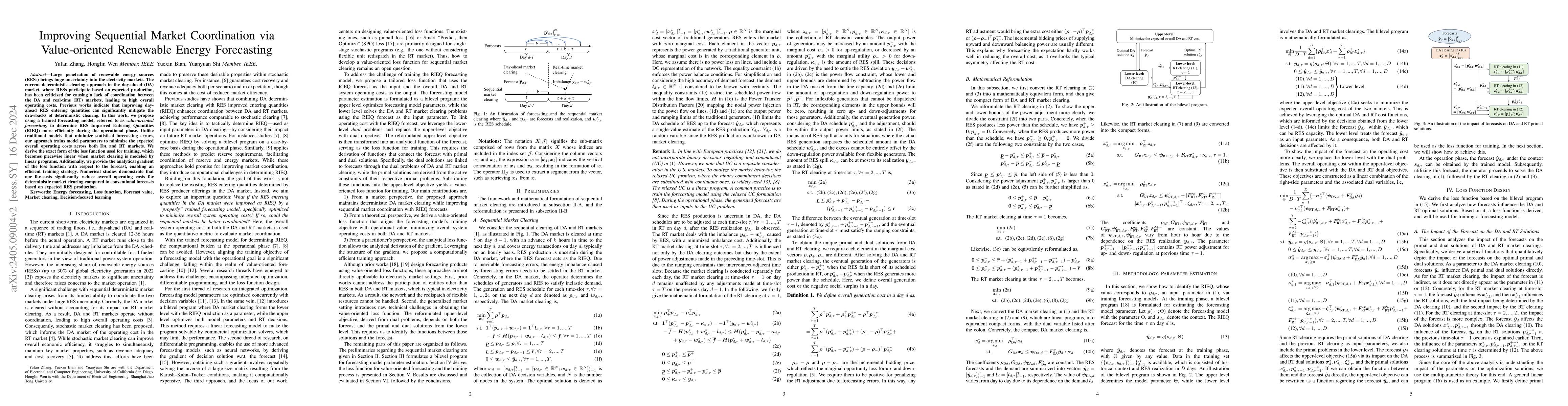 Thumbnail for Improving Sequential Market Clearing via Value-oriented Renewable Energy
  Forecasting