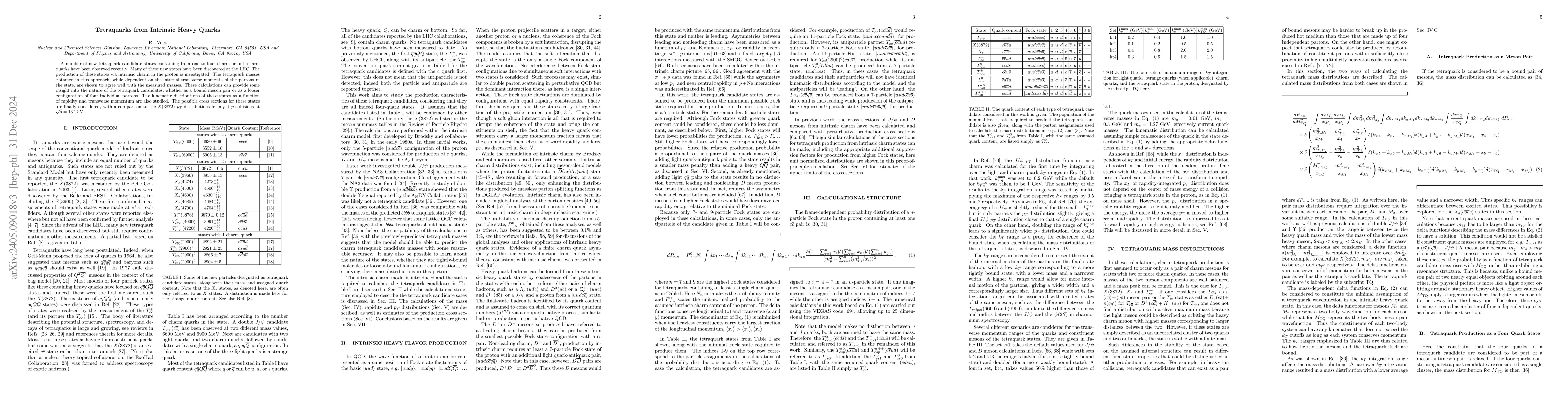 Thumbnail for Tetraquarks from Intrinsic Heavy Quarks