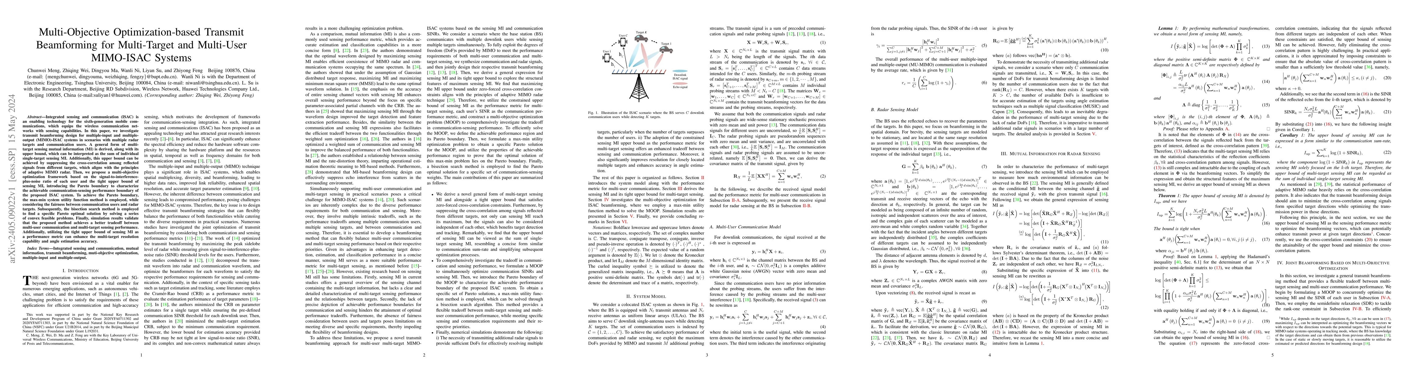 Thumbnail for Multi-Objective Optimization-based Transmit Beamforming for Multi-Target
  and Multi-User MIMO-ISAC Systems