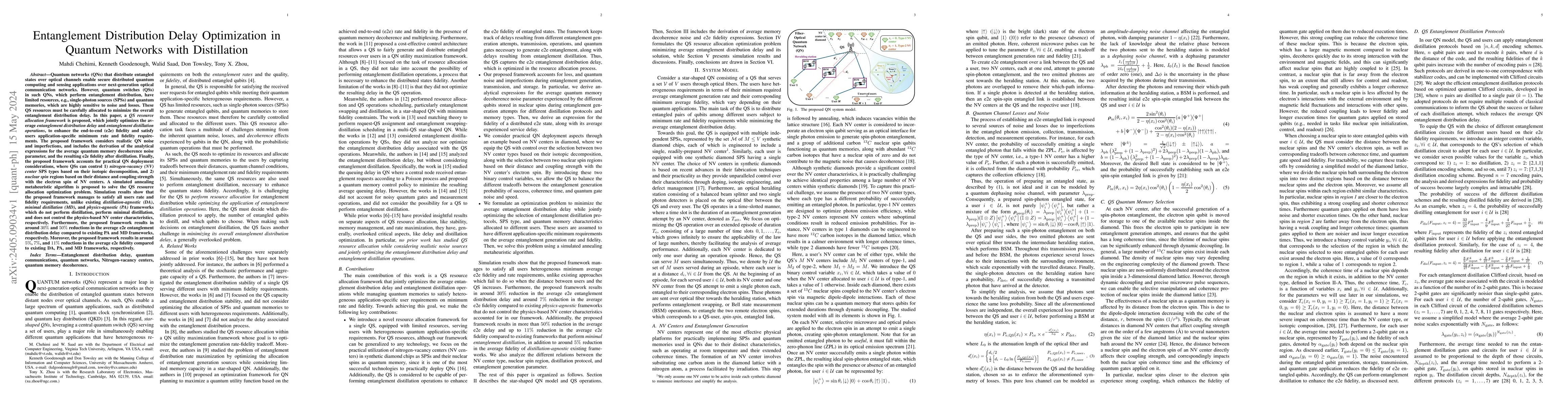Thumbnail for Entanglement Distribution Delay Optimization in Quantum Networks with
  Distillation