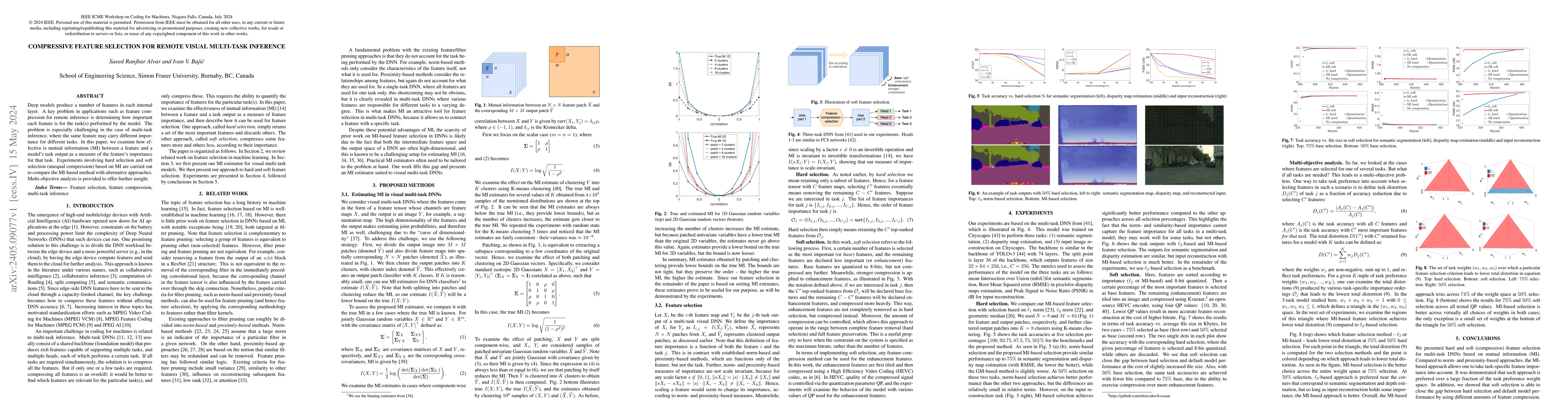 Thumbnail for Compressive Feature Selection for Remote Visual Multi-Task Inference